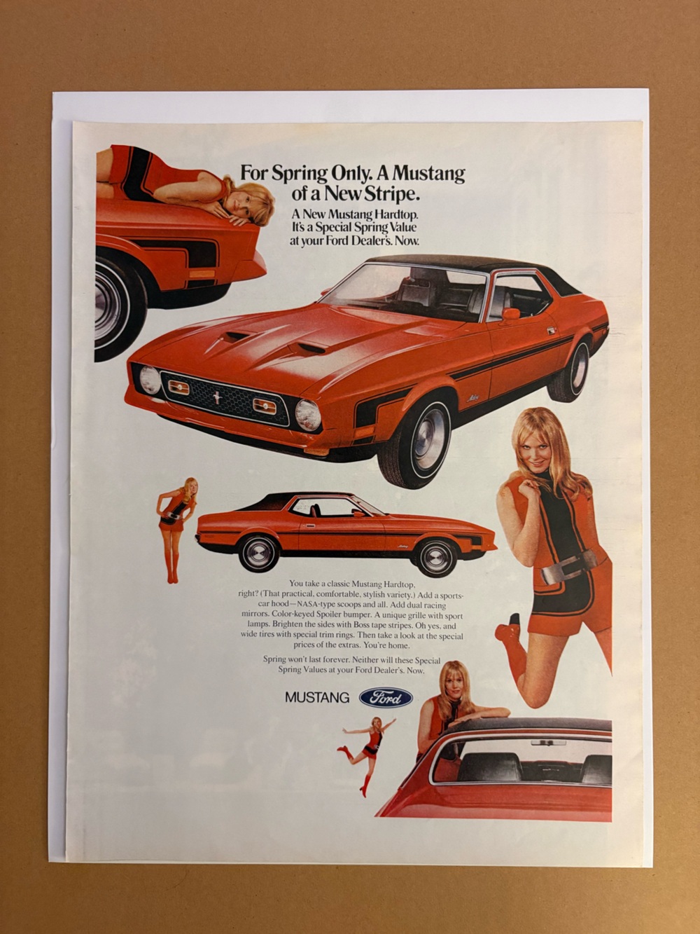 1971 Ford Mustang Spring Special Vintage Original Magazine Ad Red Mustang